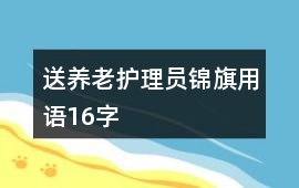 送養老護理員錦旗用語16字