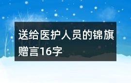 送給醫護人員的錦旗贈言16字