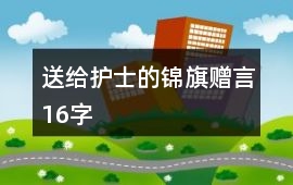 送給護(hù)士的錦旗贈(zèng)言16字