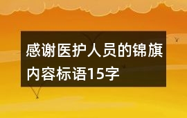 感謝醫(yī)護人員的錦旗內(nèi)容標語15字