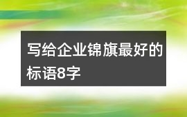 寫給企業(yè)錦旗最好的標語8字