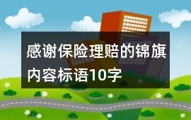 感謝保險理賠的錦旗內容標語10字