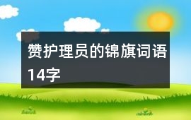 贊護(hù)理員的錦旗詞語14字