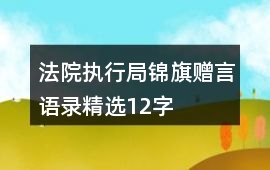 法院執(zhí)行局錦旗贈(zèng)言語(yǔ)錄精選12字
