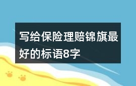 寫給保險理賠錦旗最好的標語8字