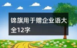 錦旗用于贈企業語大全12字