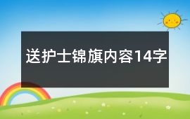 送護士錦旗內容14字