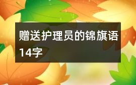 贈送護理員的錦旗語14字