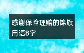 感謝保險理賠的錦旗用語8字