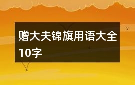 贈大夫錦旗用語大全10字
