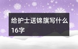 給護(hù)士送錦旗寫什么16字