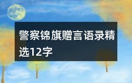 警察錦旗贈言語錄精選12字