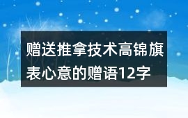 贈送推拿技術(shù)高錦旗表心意的贈語12字