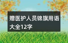 贈醫(yī)護人員錦旗用語大全12字