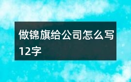 做錦旗給公司怎么寫(xiě)12字