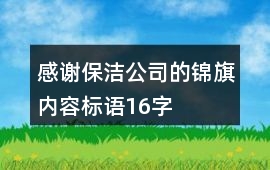 感謝保潔公司的錦旗內(nèi)容標(biāo)語(yǔ)16字