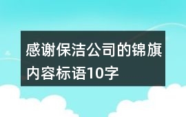感謝保潔公司的錦旗內容標語10字