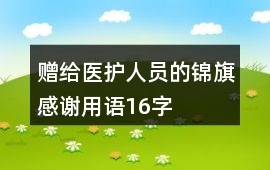 贈給醫護人員的錦旗感謝用語16字