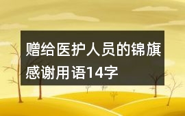 贈給醫(yī)護人員的錦旗感謝用語14字