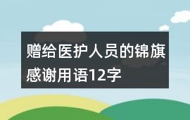 贈給醫護人員的錦旗感謝用語12字