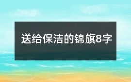 送給保潔的錦旗8字