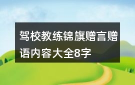 駕校教練錦旗贈言贈語內容大全8字
