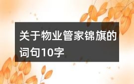 關(guān)于物業(yè)管家錦旗的詞句10字