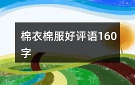 棉衣、棉服好評(píng)語160字