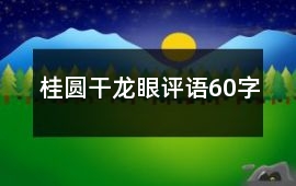 桂圓干、龍眼評語60字