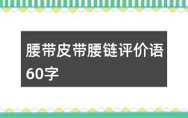 腰帶、皮帶、腰鏈評價(jià)語60字