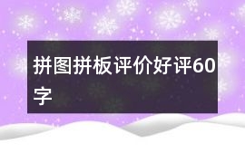 拼圖、拼板評價(jià)好評60字