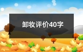卸妝評價40字