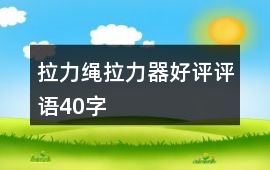 拉力繩、拉力器好評評語40字