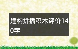 建構、拼插積木評價140字