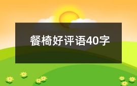 餐椅好評(píng)語40字