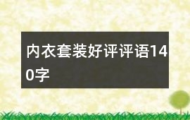 內衣套裝好評評語140字