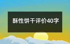 酥性餅干評價40字