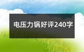 電壓力鍋好評(píng)240字