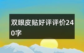 雙眼皮貼好評(píng)評(píng)價(jià)240字