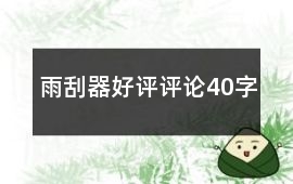 雨刮器好評(píng)評(píng)論40字