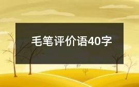 毛筆評價語40字