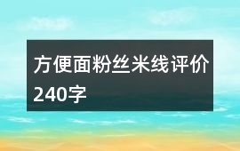 方便面、粉絲、米線評價240字