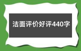 潔面評價(jià)好評440字