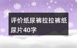 評價紙尿褲、拉拉褲、紙尿片40字