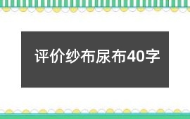 評價(jià)紗布尿布40字