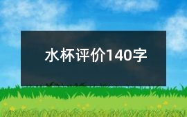水杯評價140字