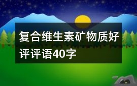 復(fù)合維生素、礦物質(zhì)好評評語40字