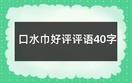 口水巾好評評語40字