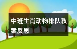中班生肖動物排隊教案反思