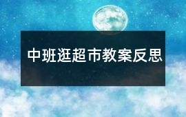 中班逛超市教案反思